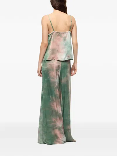 Pinko Gradient Satin Top In Green