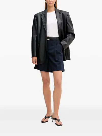 Iceberg Check-pattern Pleated Tailored Shorts In Blue