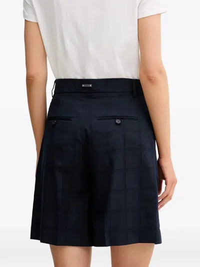Iceberg Check-pattern Pleated Tailored Shorts In Blue