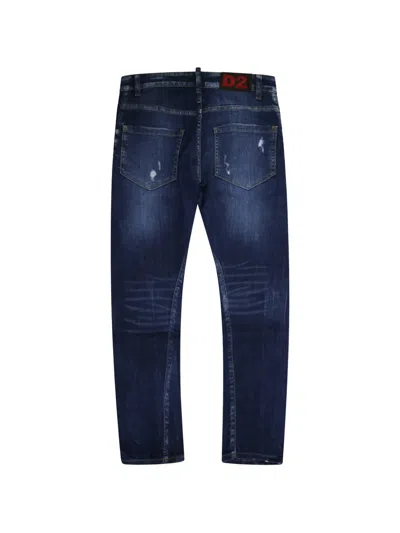 Dsquared2 Distressed-effect Straight-leg Jeans In Blue