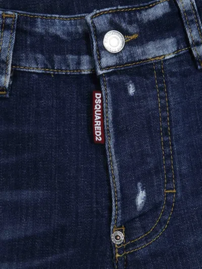 Dsquared2 Distressed-effect Straight-leg Jeans In Blue