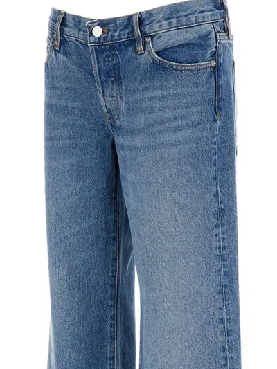 Frame The Pixie Gray Wide-leg Jeans In Multi