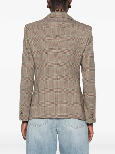 Etro Check-pattern Blazer In Brown