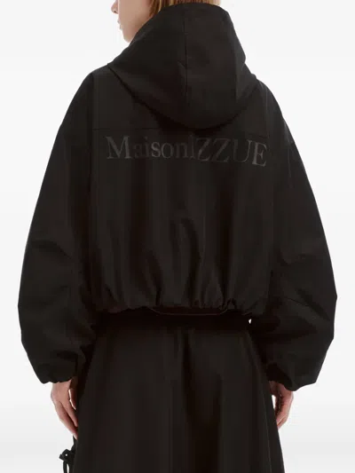 Izzue Hooded Logo-print Oversized Jacket In Multi