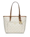 MICHAEL MICHAEL KORS Jet Set Medium Top Zip Snap Pocket Tote,1797963VANILLA/GOLD