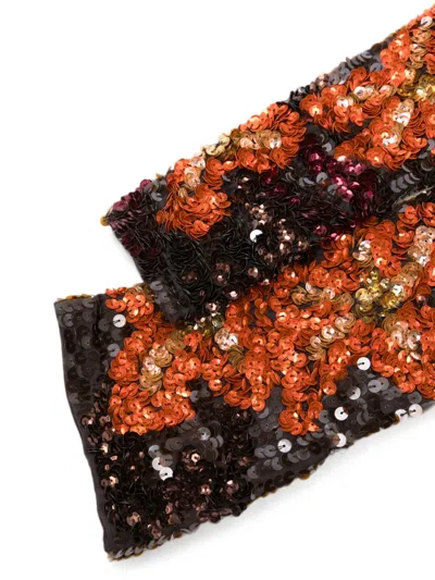 P.a.r.o.s.h Sequin-embellished Floral-pattern Gloves In Multi