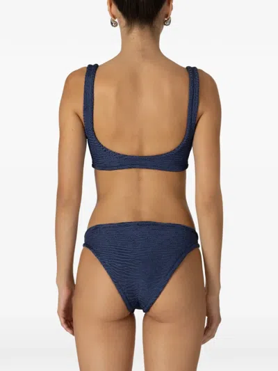 Paramidonna Emily Textured-finish Bikini In Blue