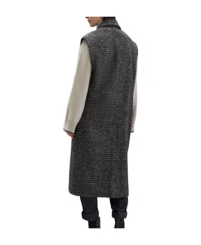 Brunello Cucinelli Checked Wool-blend Coat In Blue