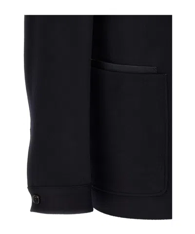 Zegna Il Conte Tailored Jacket Stand Collar In Black