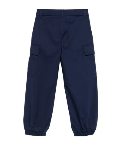 Fendi Logo-patch Elasticated-ankle Cargo Pants In Blue