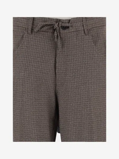 Darkpark Houndstooth-pattern Drawstring-fastening Trousers In Black