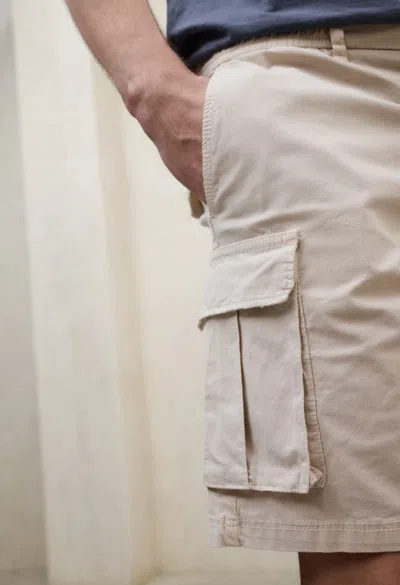 Ecoalf Belt Loop Cargo Shorts In Neutral