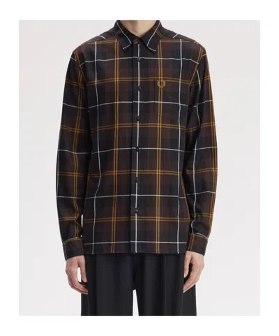 Fred Perry Check-pattern Shirt In Brown