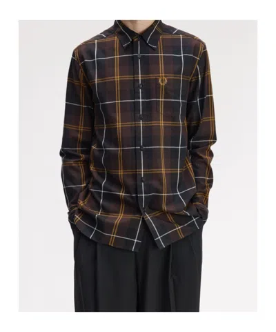Fred Perry Check-pattern Shirt In Brown