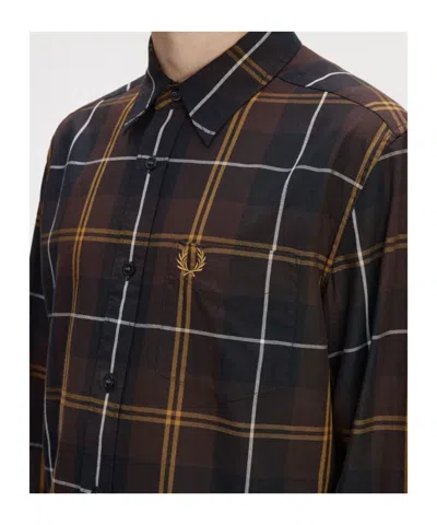 Fred Perry Check-pattern Shirt In Brown