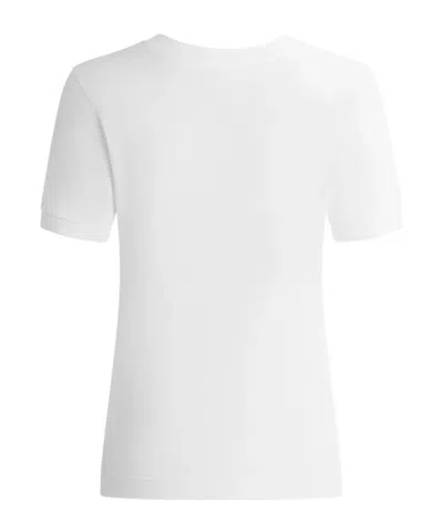 Dolce & Gabbana Logo Cotton Crew Neck Regular Fit T-shirt In White