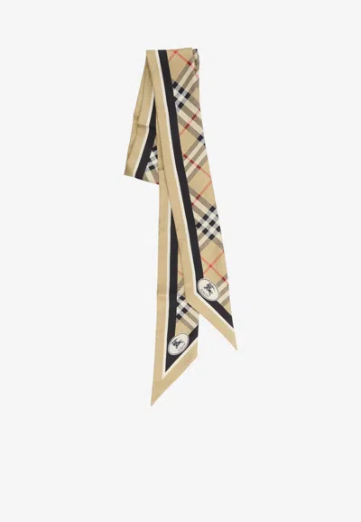 Burberry Rectangular Check Pattern Mens Scarf Accessory In Multi