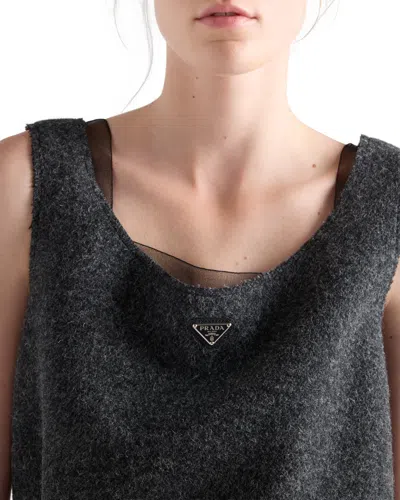 Prada Shetland Wool Top In Gray