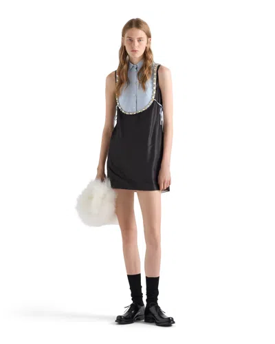 Prada Embroidered Poplin Tie Vest In Multi