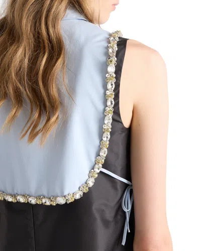 Prada Embroidered Poplin Tie Vest In Multi