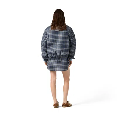 Miu Miu Check-pattern Reversible Jacket In Blue