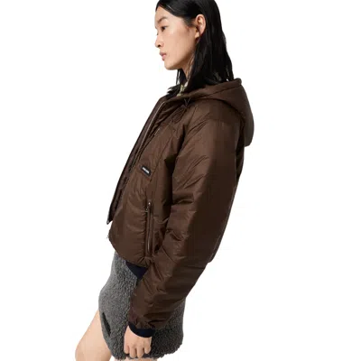 Miu Miu Cropped Ripstop Down Jacket In Multi