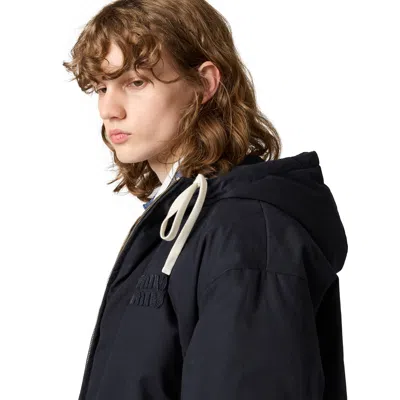 Miu Miu Gabardine Down Jacket In Multi