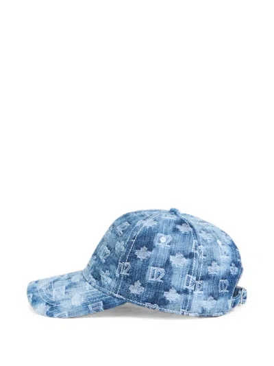 Dsquared2 D2 Monogram Baseball Cap In Blue