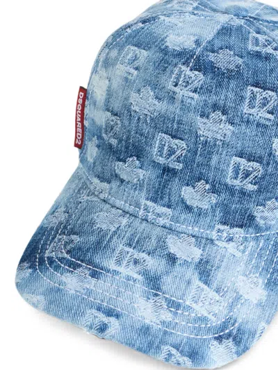 Dsquared2 D2 Monogram Baseball Cap In Blue