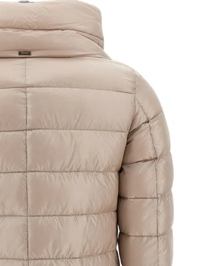Herno Amelia Quilted Down Coat In Neutral