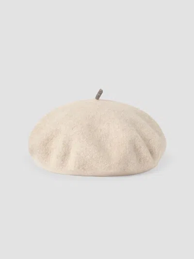 Brunello Cucinelli Monili-chain Slip-on Beret In Neutral