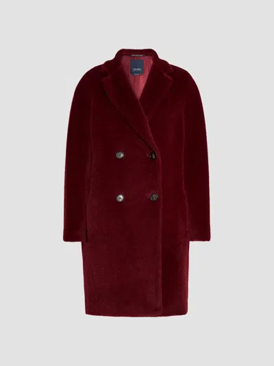 Max Mara Smmroseto Coat In Bordeaux