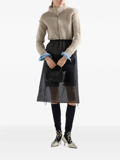 Prada Wool Zipper Cardigan In Multi