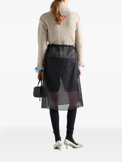 Prada Wool Zipper Cardigan In Multi
