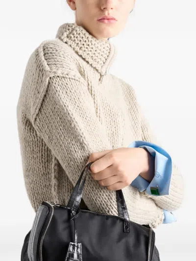 Prada Wool Zipper Cardigan In Multi