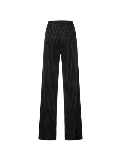 Genny Pinstripe-pattern Trousers In Black
