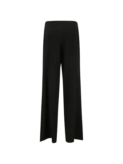 Ermanno Scervino Drawstring Silk Trousers In Black