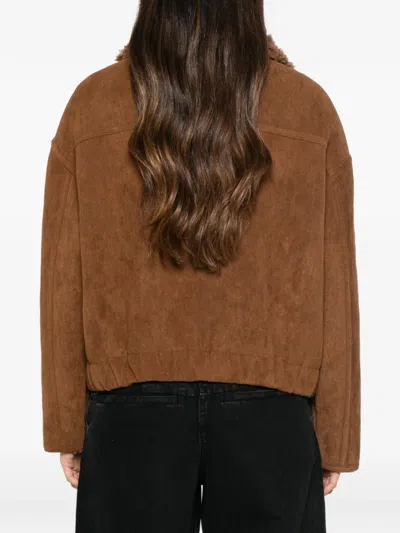 Ermanno Firenze Side-pocket Double-breasted Coat In Brown