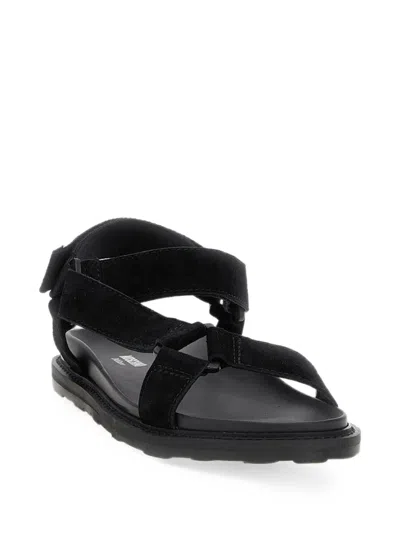 Moschino Logo-print Touch-strap Sandals In Black
