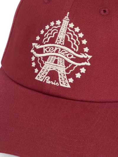 Kenzo Eiffel Tower Baseball Cap In Red