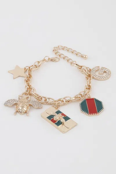 Fashnzfab Killer Bee Charms Bracelet In Pattern