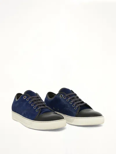 Lanvin Pony Effect Low Sneaker In Blue