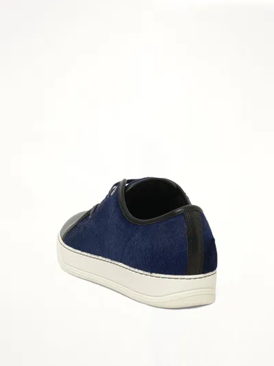 Lanvin Pony Effect Low Sneaker In Blue