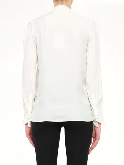 Givenchy Long Sleeve Blouse In White
