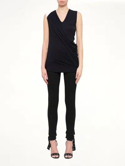 Givenchy V-neck Draped Top In Black