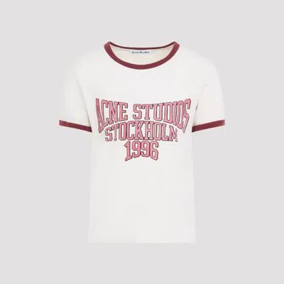 Acne Studios Eram College Logo Ringer Graphic T-shirt In White