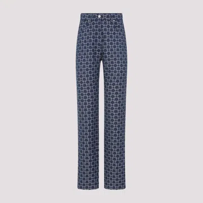 Givenchy High-waisted Tapered Jeans With Distinctive Pattern In Blue