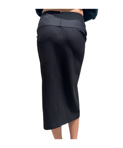 Max Mara Back-zip Skirt In Blue