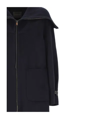 Lorena Antoniazzi Long-sleeved Coat In Black