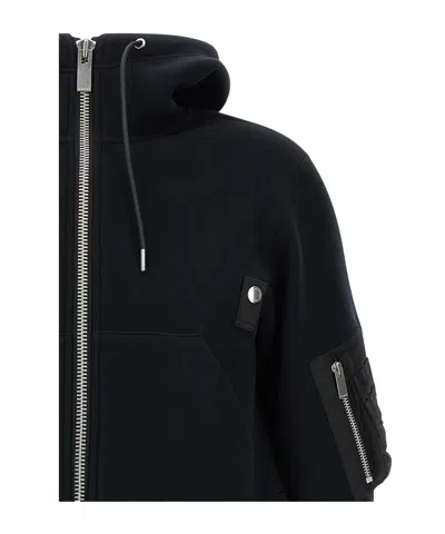 Sacai Sponge Double-layer Bomber Jacket In Black
